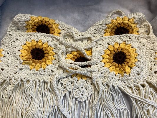 Boho Sunflower Halter Top