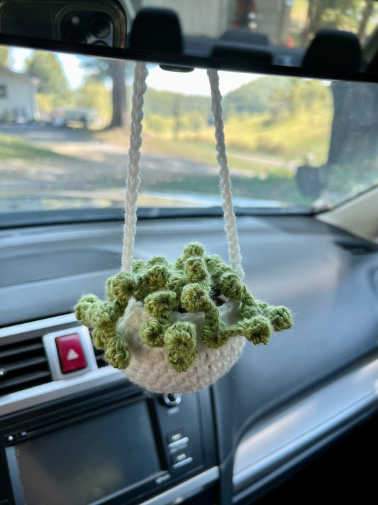 String of pearls car mirror hanger