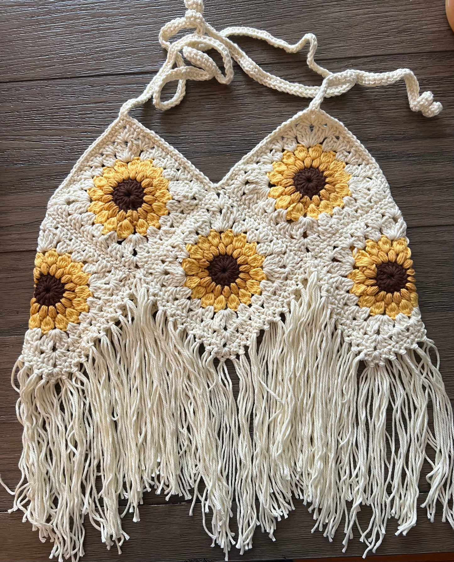 Boho Sunflower Halter Top