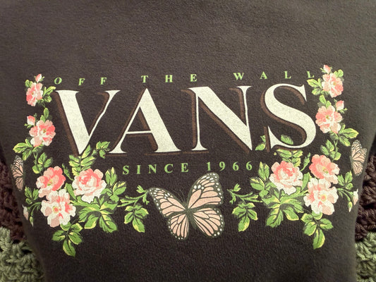 Upcycled Vans cropped sweatshirt