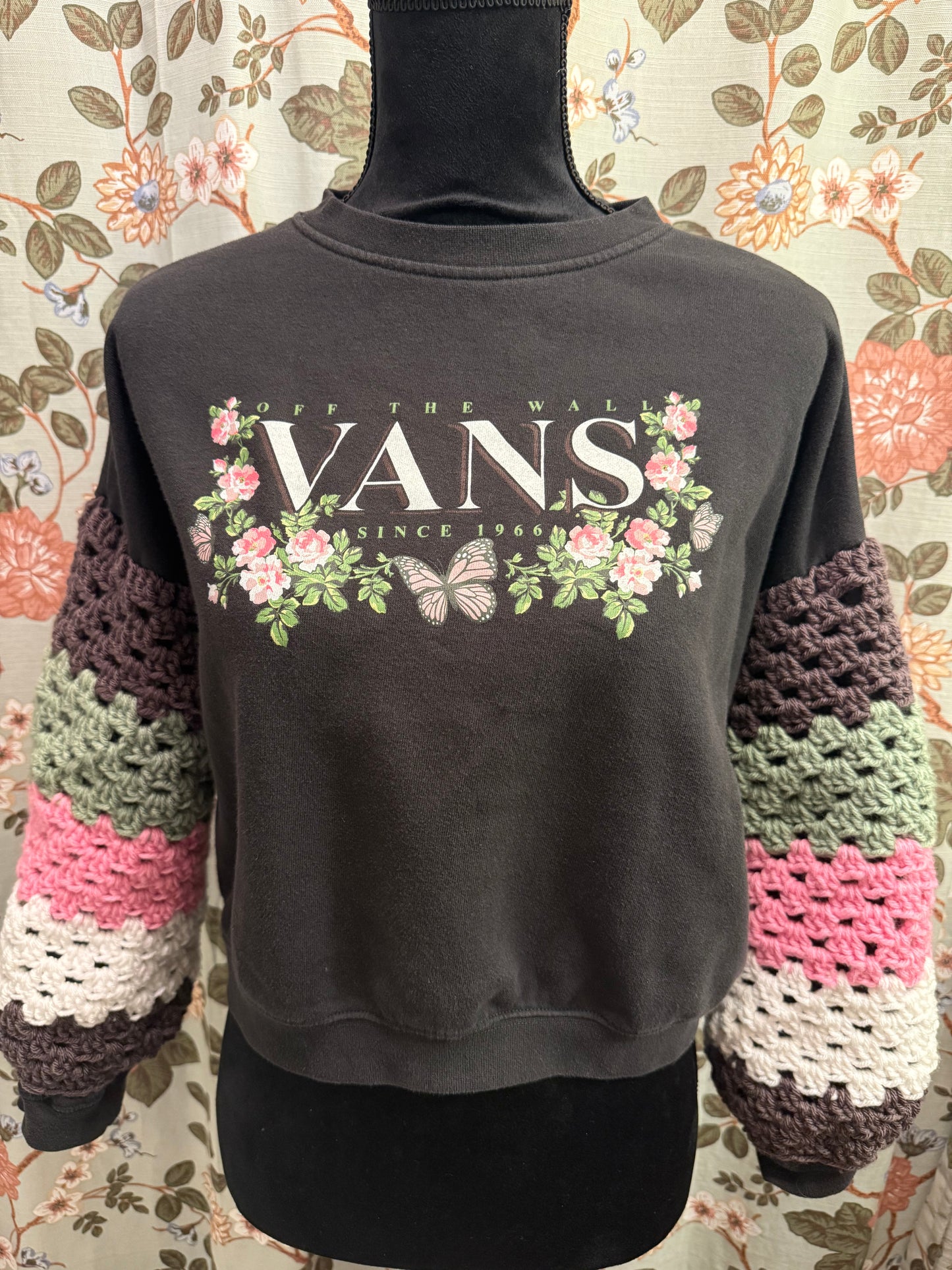 Upcycled Vans cropped sweatshirt