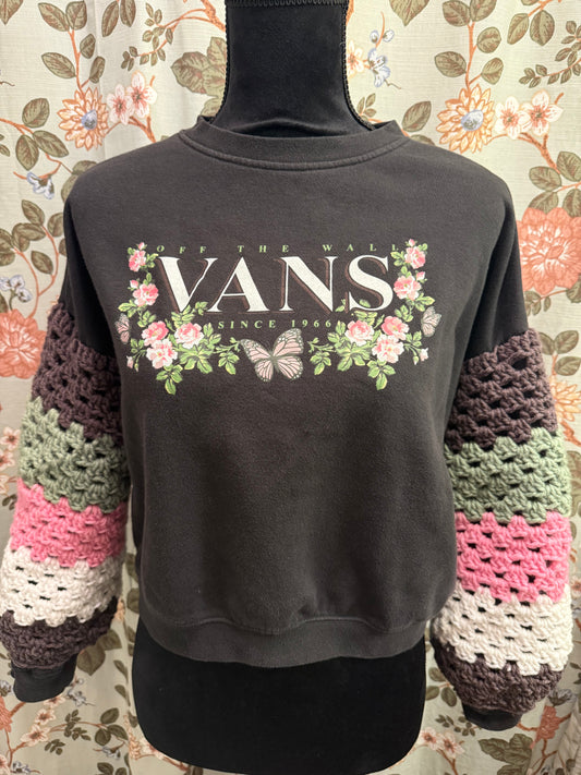 Upcycled Vans cropped sweatshirt